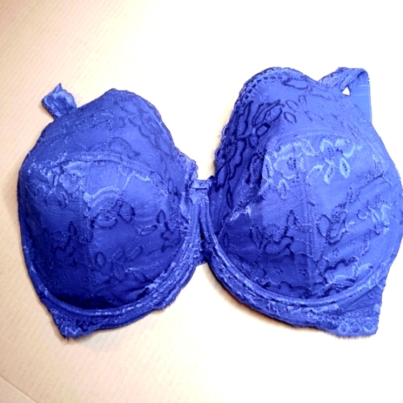Full Figure Maximum Support Lace Bra by Midnight Velvet NWoT Blue 40DD9 - Picture 2 of 9